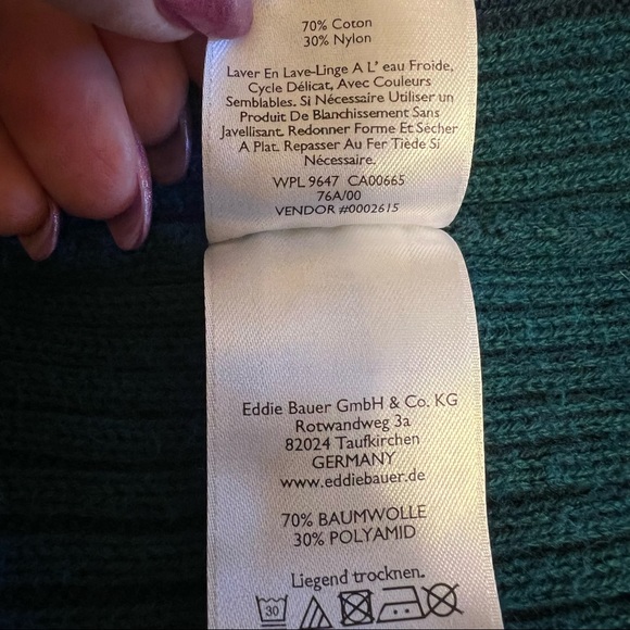 Eddie Bauer Women’s Teal Cable Knit Long Full Zip Sweater. Sz S - Picture 11 of 13